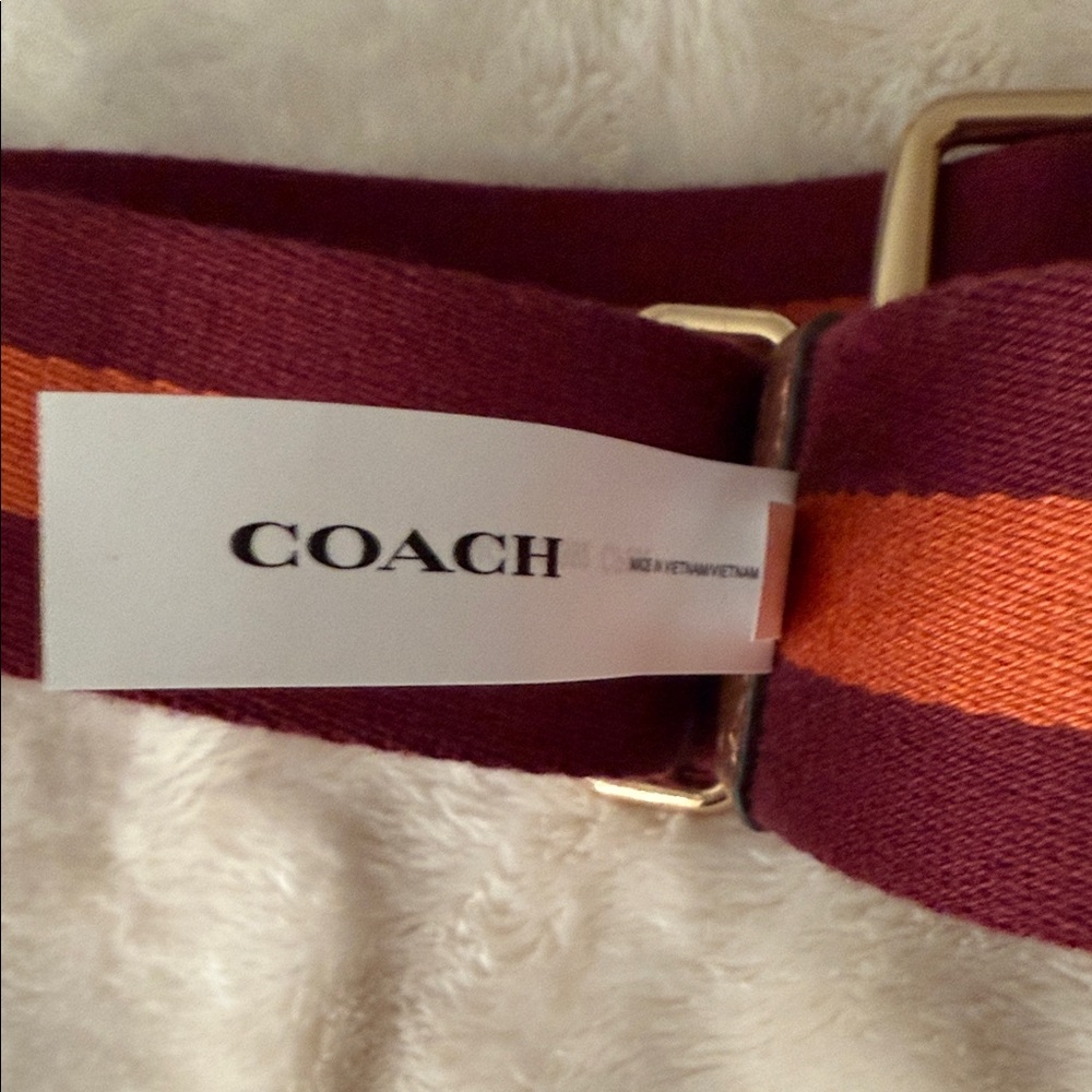 Coach Burgundy and Orange bag strap - Picture 4 of 7